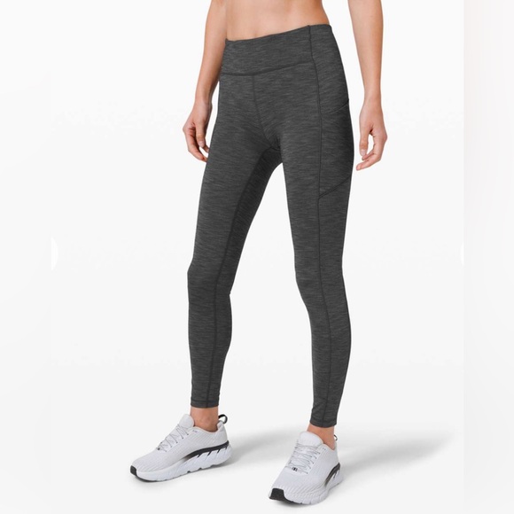 lululemon athletica Pants - Lululemon Speed Up Tight 28"Heathered Black Leggings Size 8 W5CM8S